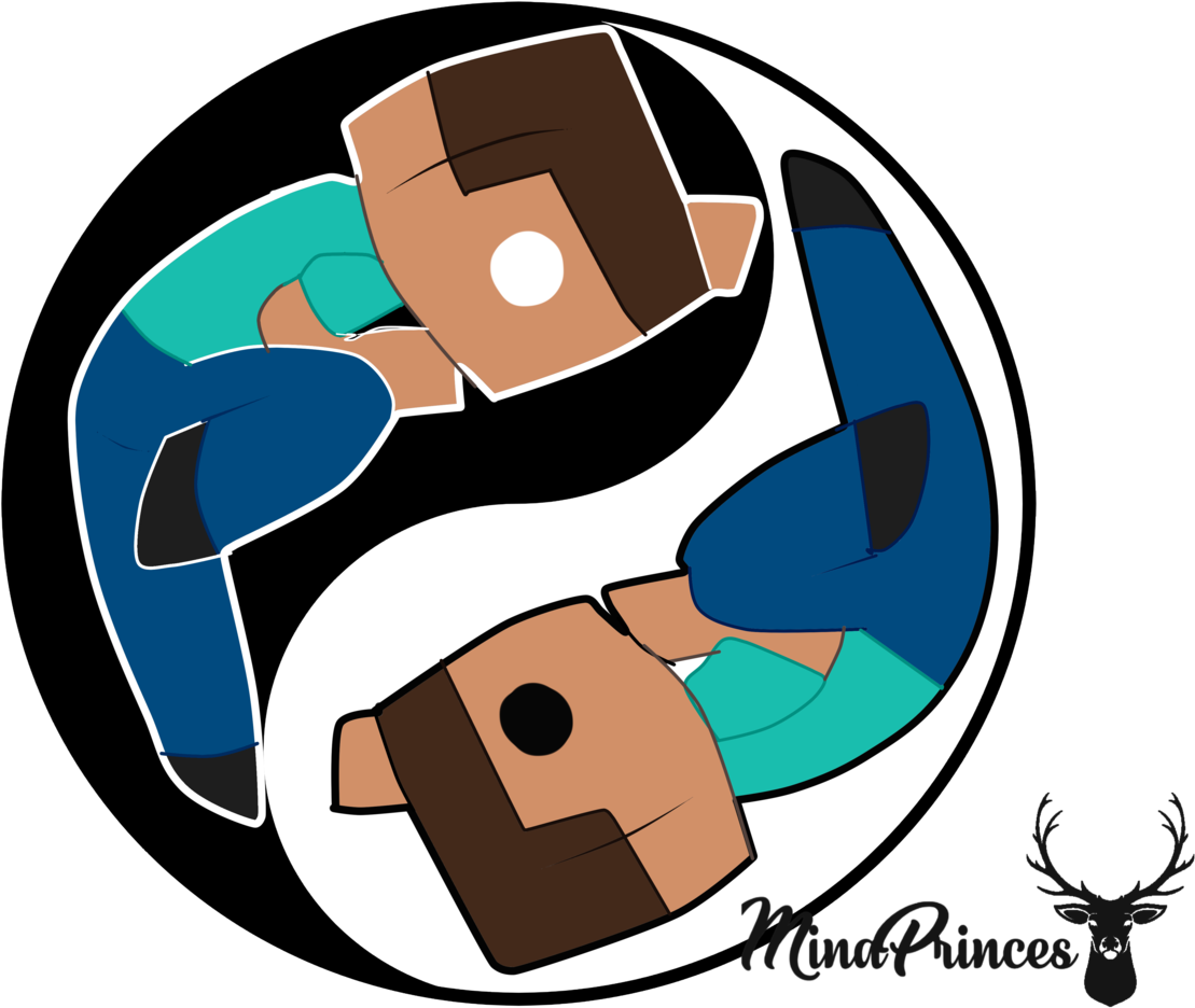 “herobrine And Steve ☯ Ying-yang☯ Vector Ready To Print - Herobrine X Steve (1280x1053), Png Download