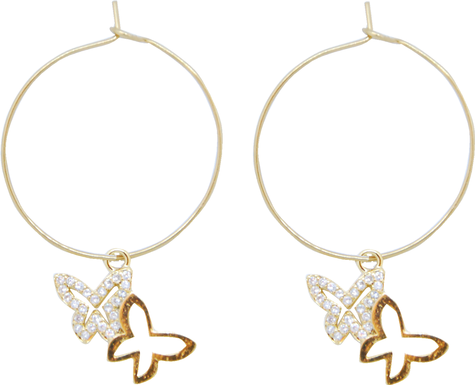 Lucky Wings - Gold - Earrings (1920x1920), Png Download