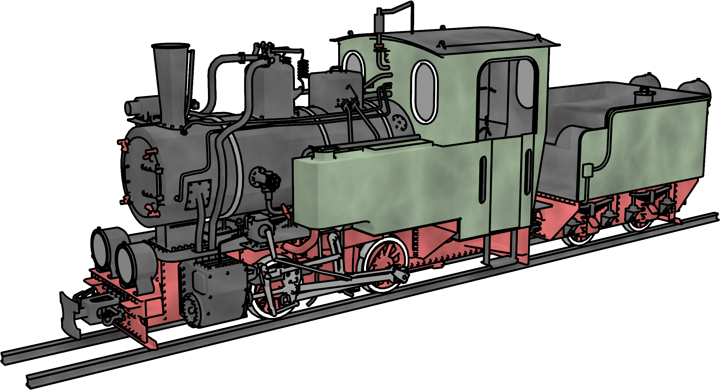 T2 71 Steam Locomotive Clipart Png Picture - Rail Transport (2474x1368), Png Download