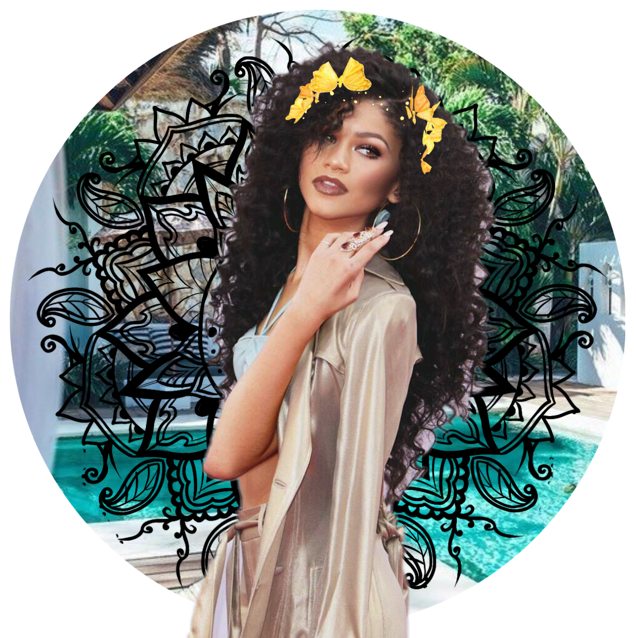 For Icon Class Zendaya Sticker Liz Png Zendaya Stickers - Girl (1242x1245), Png Download