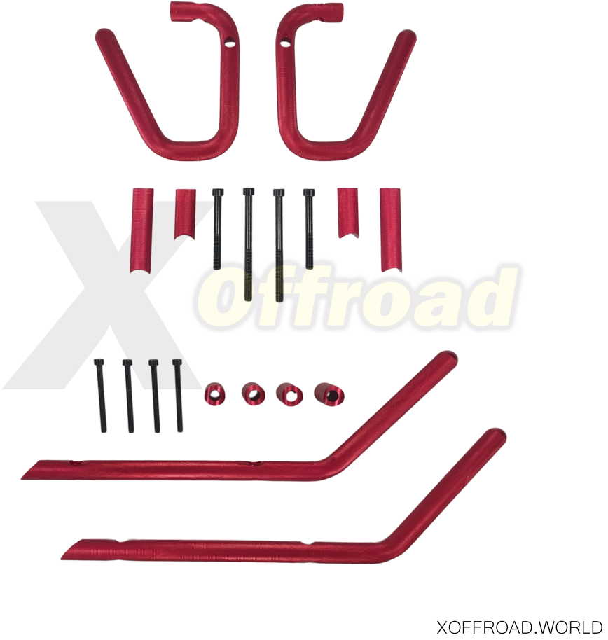 Grab Bar Kit Front, Rear, Red, Jeep Wrangler Jk - Stairs (1000x1000), Png Download