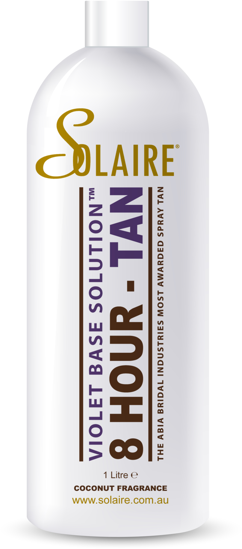 Solaire 8 Hour Violet Based Solution 1lt - Bottle (891x1920), Png Download