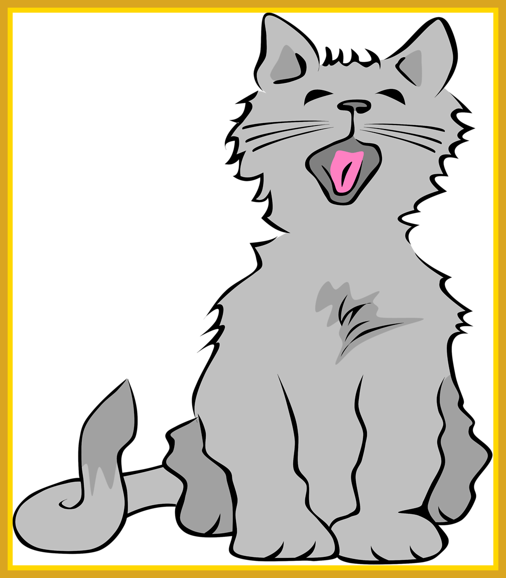 Vector Fluffy Cat - Transparent Background Cat Clip Art (1008x1151), Png Download