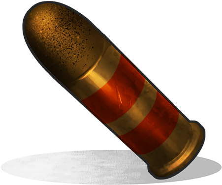 Raiding Damage Information - Pistol Bullet Rust (514x514), Png Download