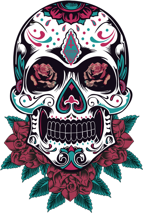 Clip Royalty Free Library Pin By Alexandre On Caveiras - Osmdecals - Sugar Skull Sticker Version 12 - Day Decal (670x818), Png Download