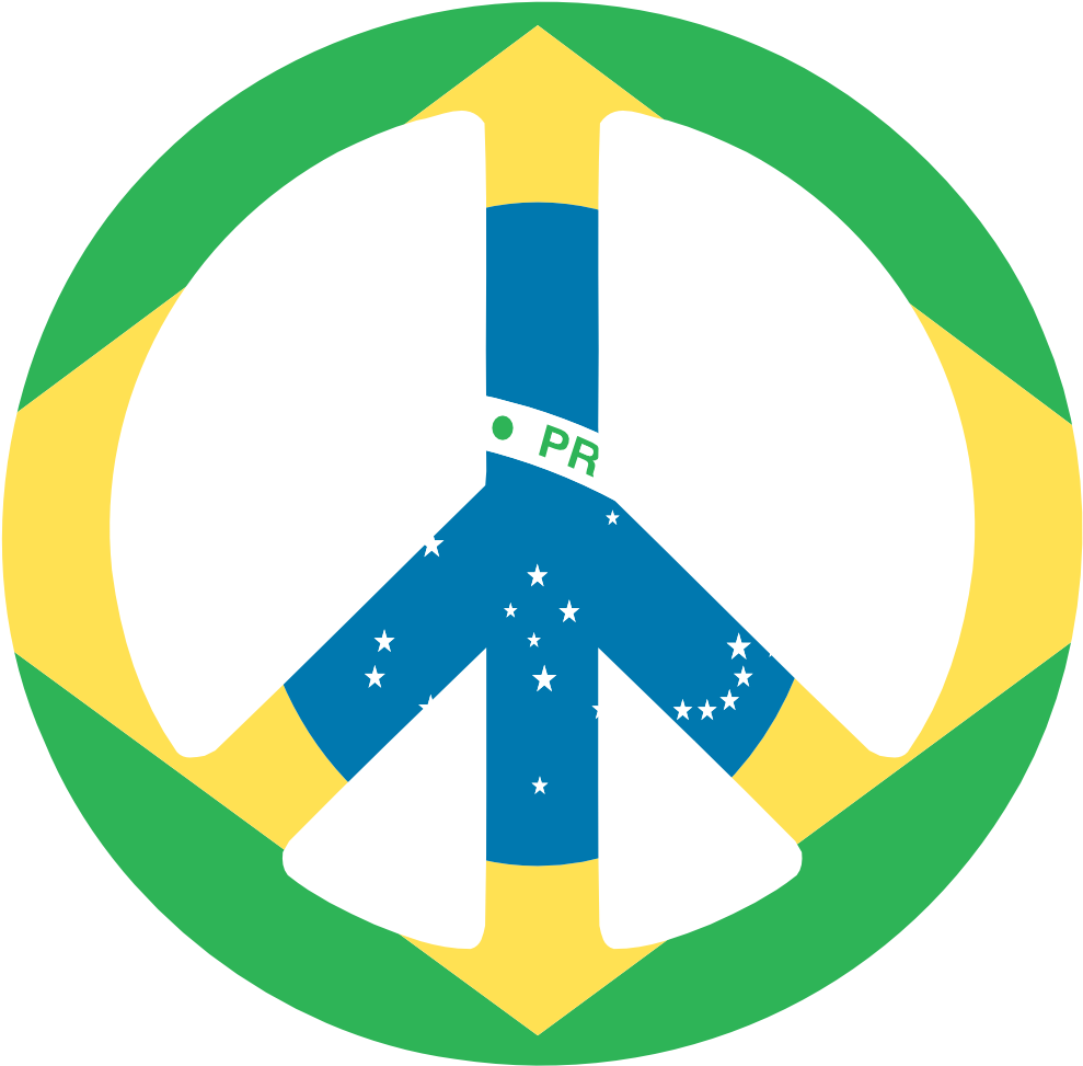 Brazil Flag Clipart Png - Brazil Peace Flag Sticker (rectangle) (1111x1111), Png Download