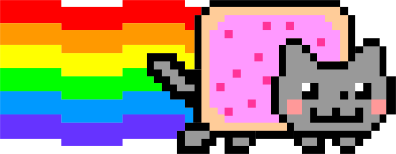 Nyan Cat Practice Vector By Cheesefaceman1 On Deviantart - Nyan Cat Emoji Gif (772x300), Png Download