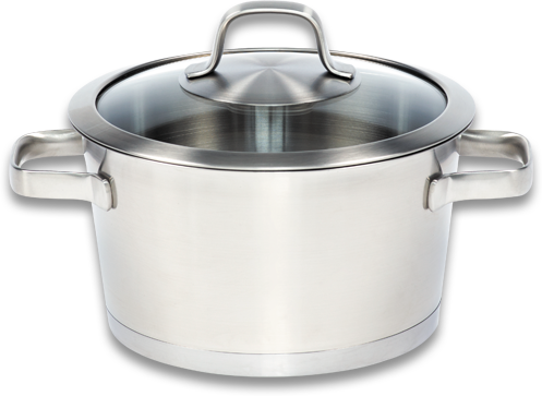 Png Images Cooking Pot (id 33577) - Berghoff Hotel Line 2.5-qt. Round Casserole, Silver (497x363), Png Download