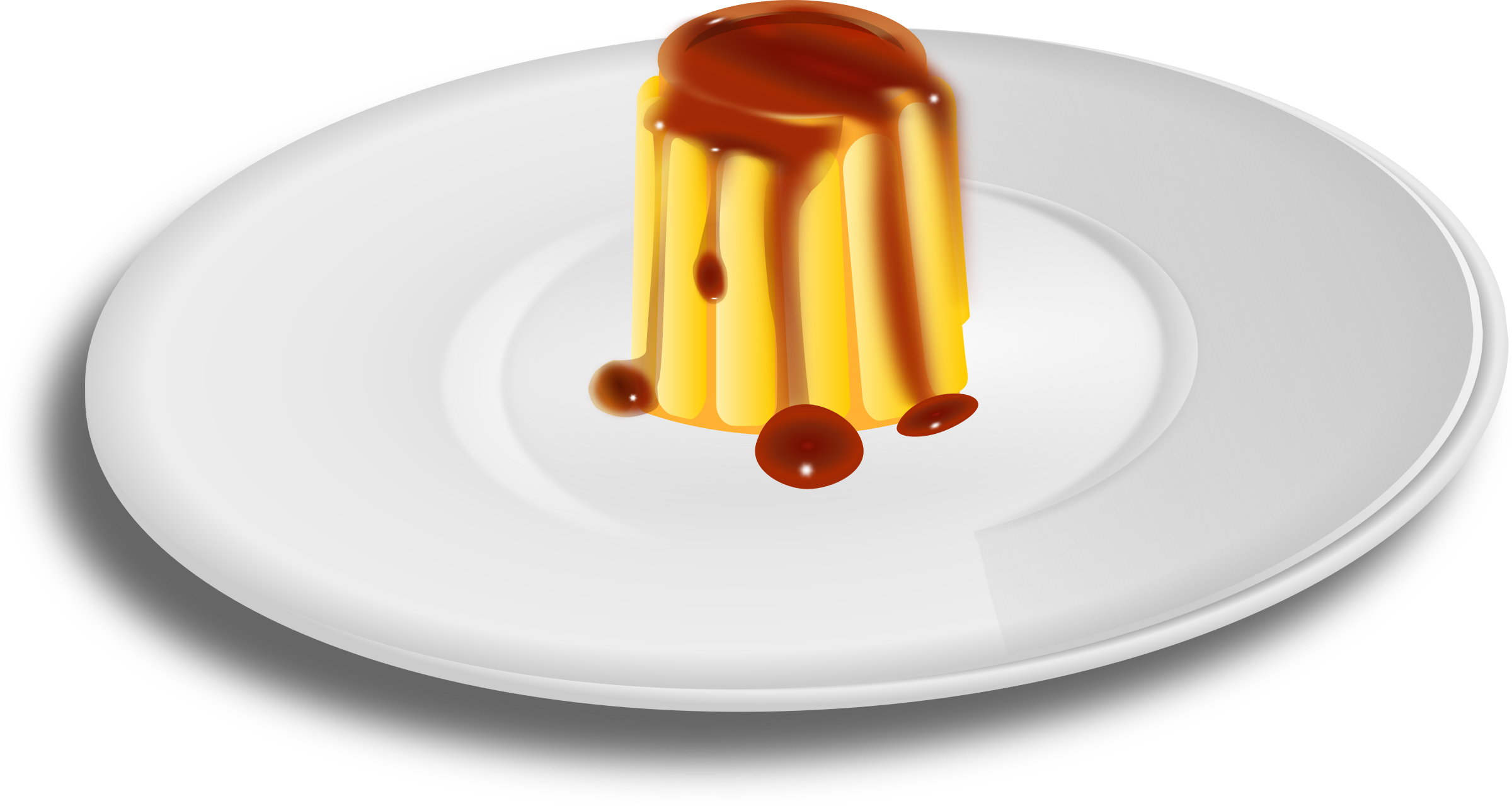 This Free Icons Png Design Of Creme Caramel On Plate (2400x1280), Png Download