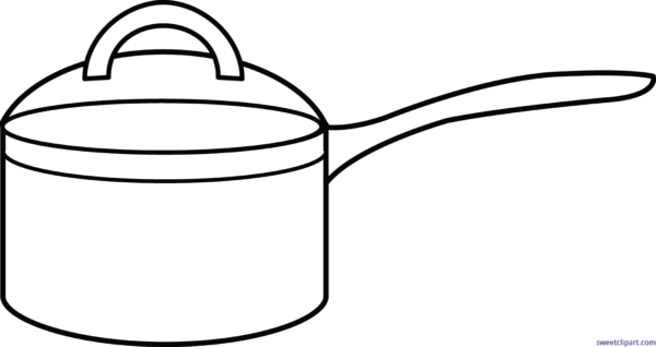 Jpg Black And White Library Sweet Clip Art Page Of - Cooking Pot Coloring Pages (600x318), Png Download