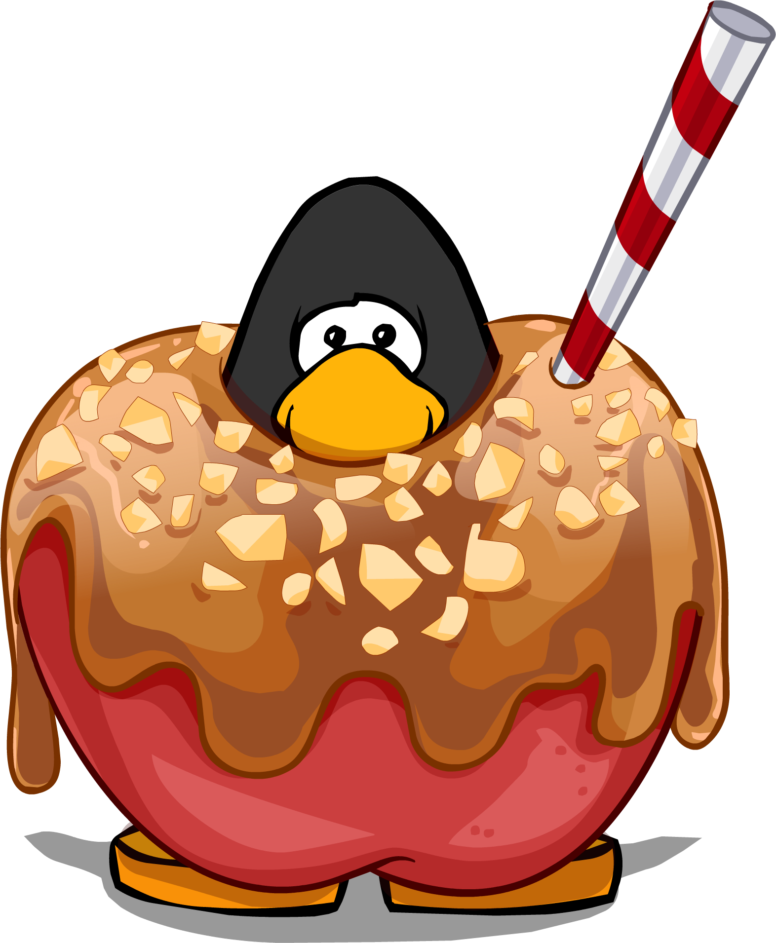 Caramel Apple Costume On A Player Card - Club Penguin (1572x1911), Png Download
