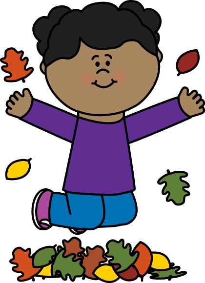 Picture Clipart - Jumping In The Leaves Clipart (420x580), Png Download