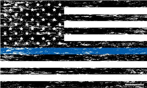 Grunge Thin Blue Line - Blue Lives Matter Flag (600x600), Png Download