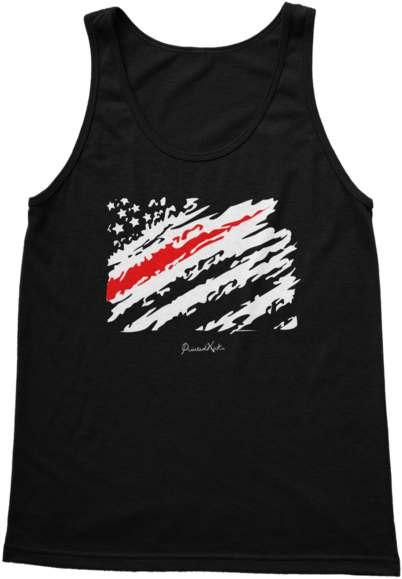 Red Line Grunge Flag ﻿classic Men's Tank - T-shirt (600x600), Png Download