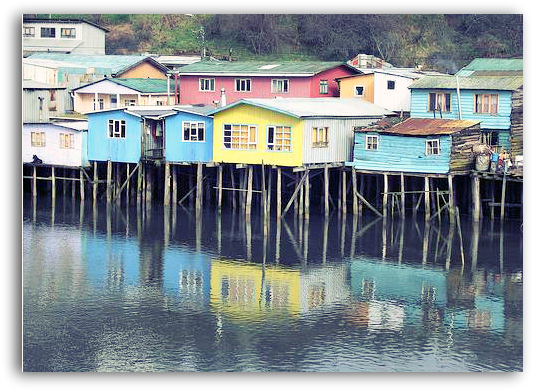 In The Beginning, God Created The World's Wonders - Palafitos (539x396), Png Download