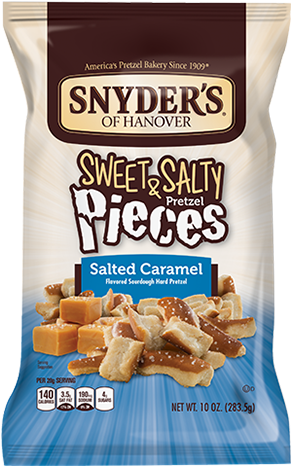 Imagine Buttery Caramel Accented With Flecks Of Salt - Salted Caramel Pretzel Snack (290x490), Png Download