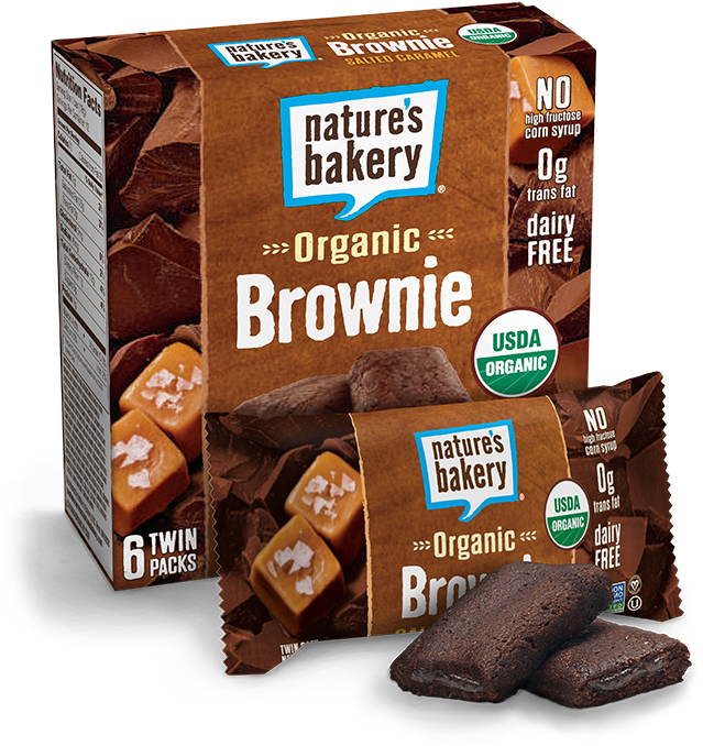 Nature's Bakery Brownie Salted Caramel (650x691), Png Download