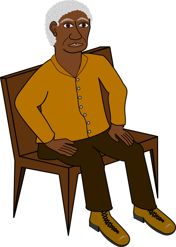 Medium Image - Man Sitting On Chair Clipart (569x800), Png Download