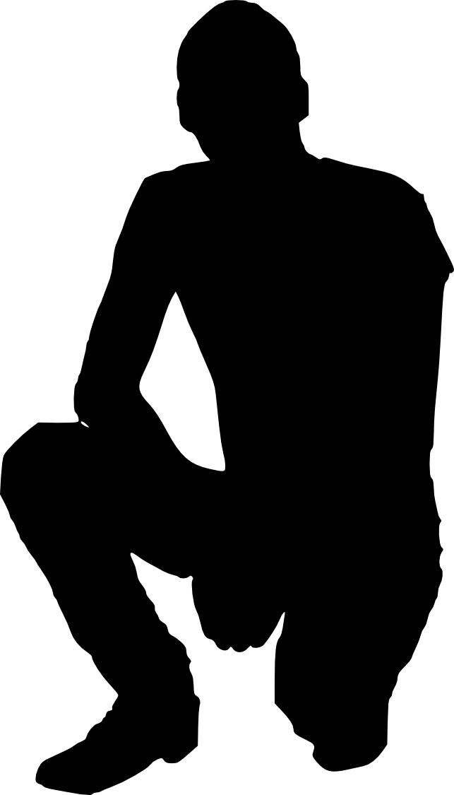 Free Download - Man Kneeling Silhouette (643x1125), Png Download