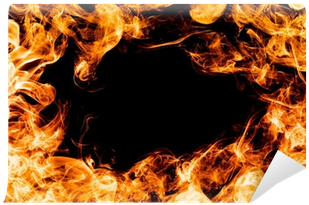 Fire Flames On Black Background, Frame, Border - Photograph Of Bright Flames On Black Apple Iphone 6 (400x400), Png Download