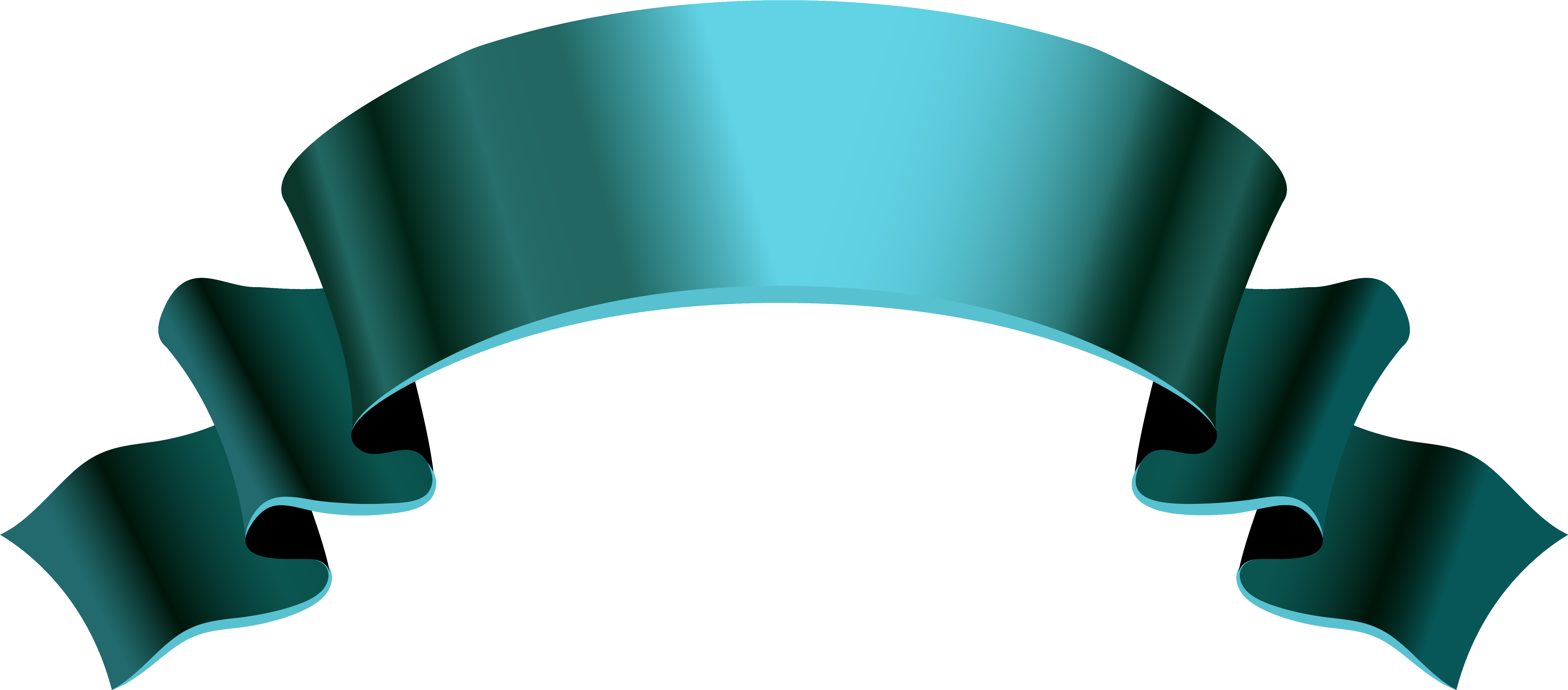Teal Ribbon Banner Png (6185x2724), Png Download
