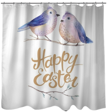 Hand Drawing Easter Watercolor Flying Cartoon Bird - Curtain (400x400), Png Download