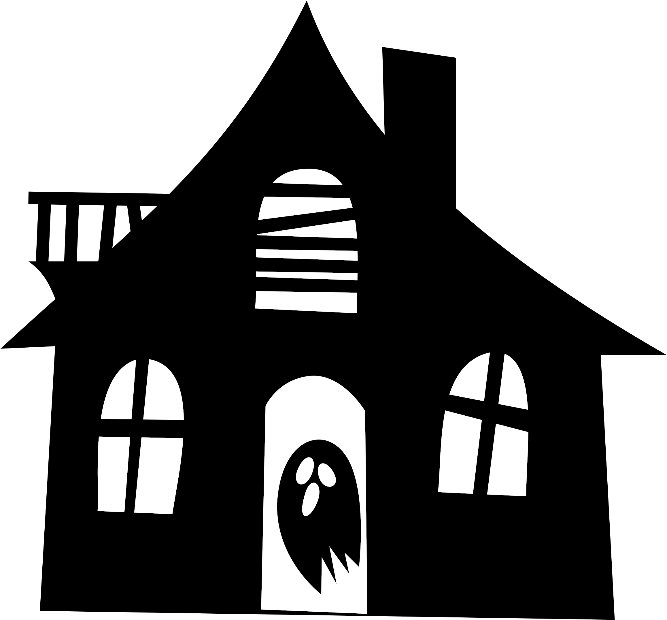 Clip Download Haunted Big Image Png - Haunted House Silhouette (2400x2236), Png Download