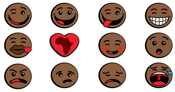 Oju Africa - Emoticono Negro (1100x384), Png Download