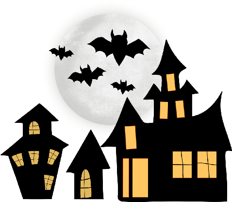 Haunted Clipart Spooky House - Halloween Houses Clip Art (400x400), Png Download