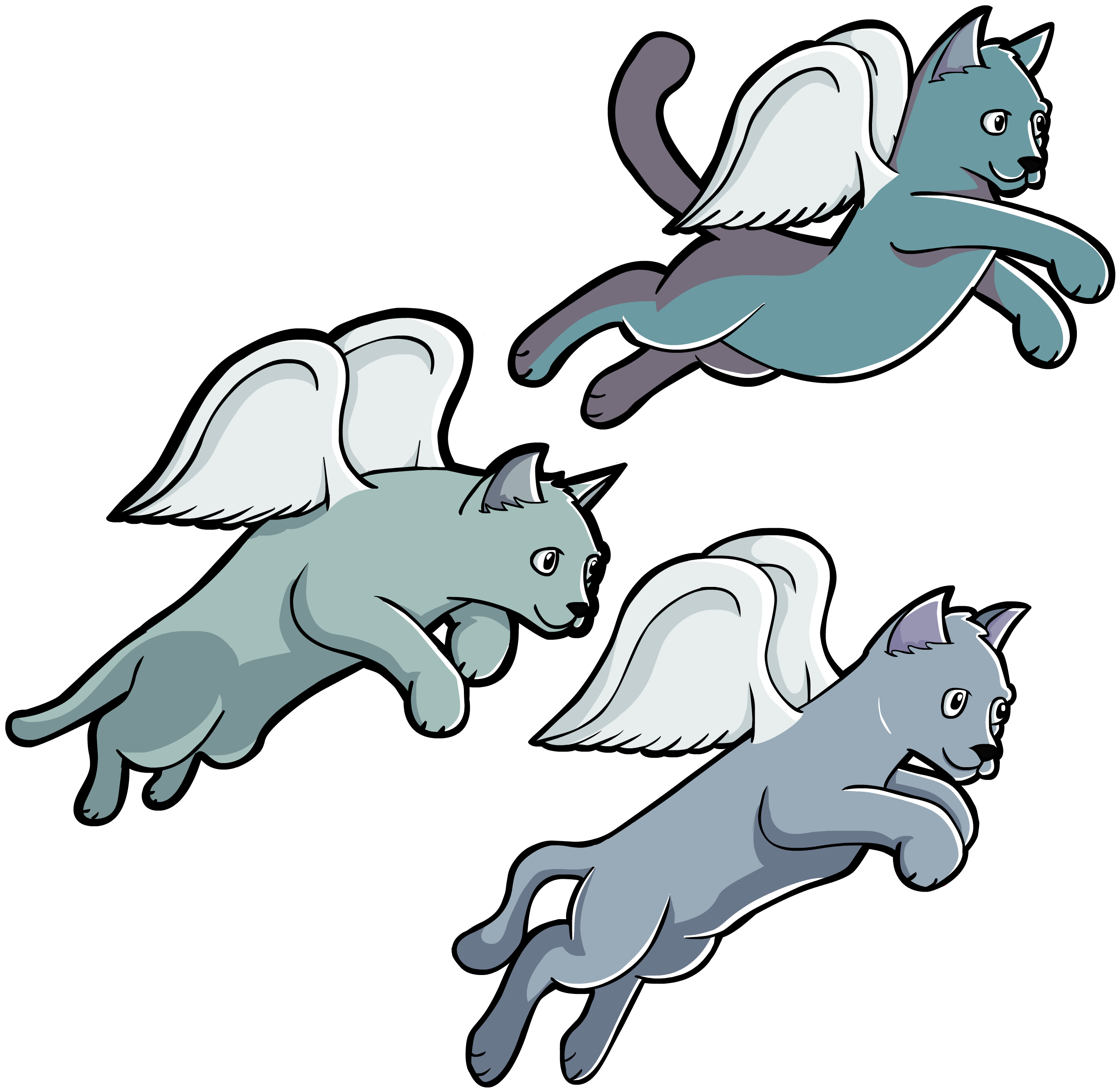 Flying Cats - Cat (2738x2738), Png Download