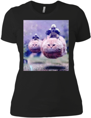 Imperial Storm Troopers Riding Flying Cats T-shirt - Hover Cat Star Wars (400x400), Png Download