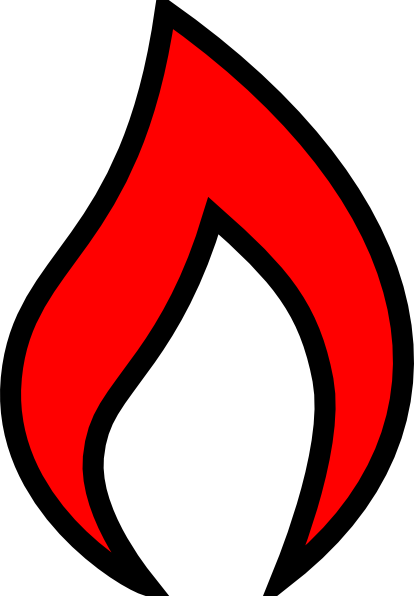 Flame Clipart Small - Clipart Red Flame (414x596), Png Download