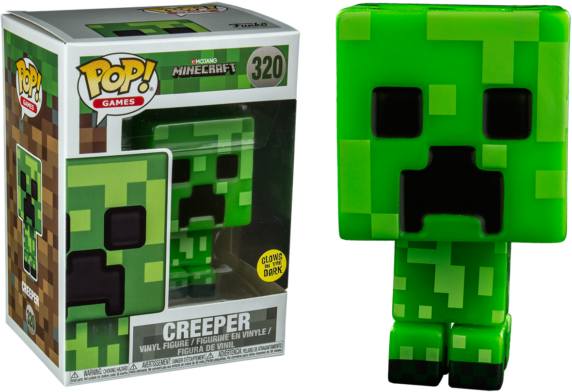 Minecraft Creeper Glow In The Dark Pop Vinyl Figure - Funko Pop Minecraft Creeper (600x600), Png Download