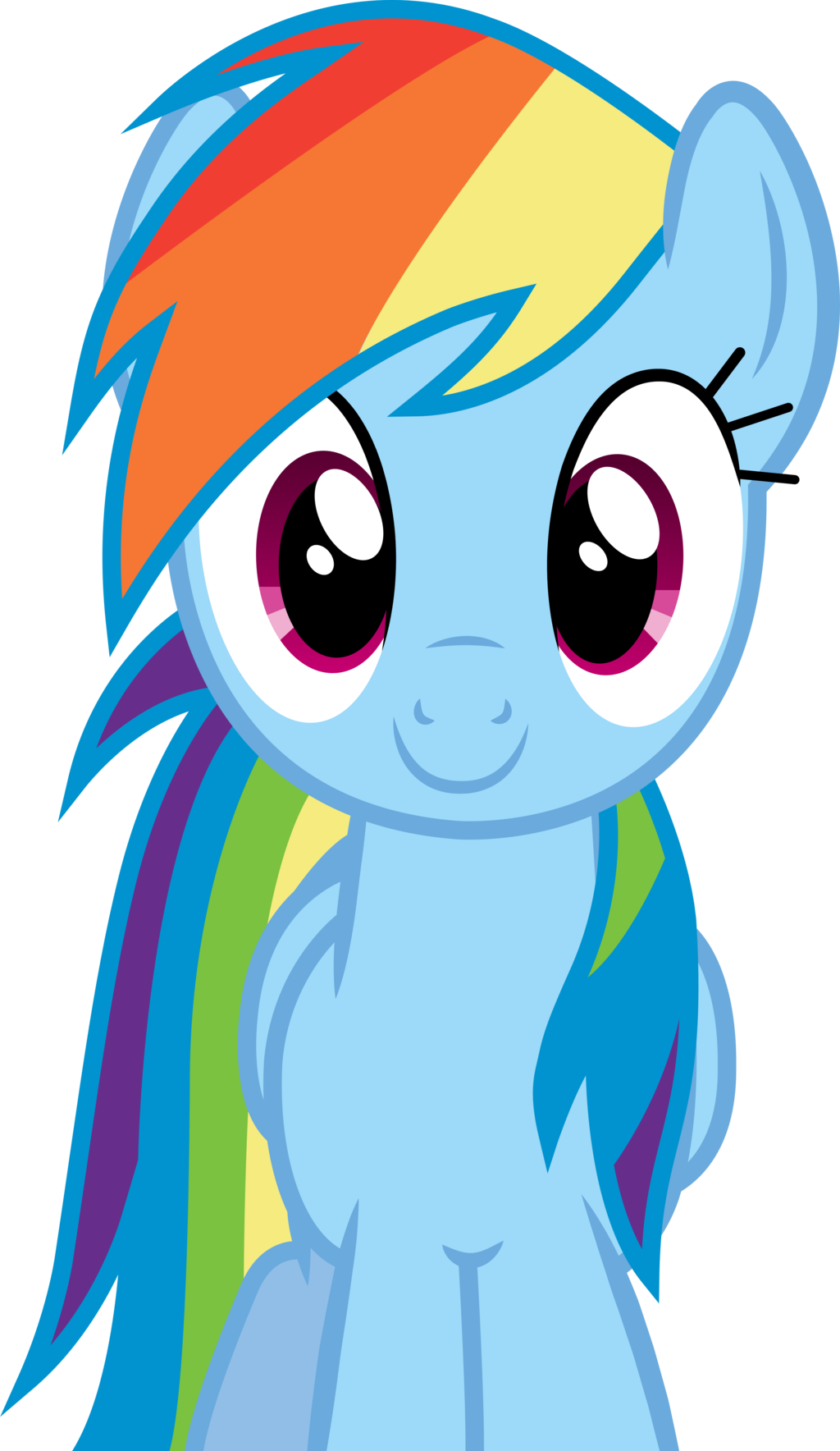 Fanmade Rainbow Dash Smiling - Rainbow Dash My Little Pony (1024x1768), Png Download