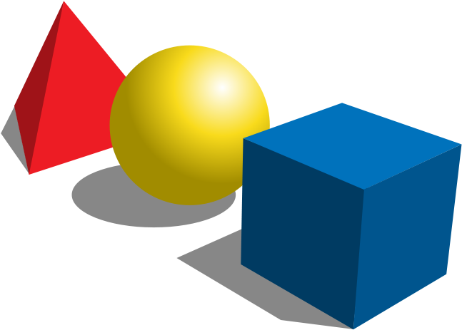 Geometric Shapes In 3 Dimensions - Figuras Geometricas 3d A Color (500x361), Png Download