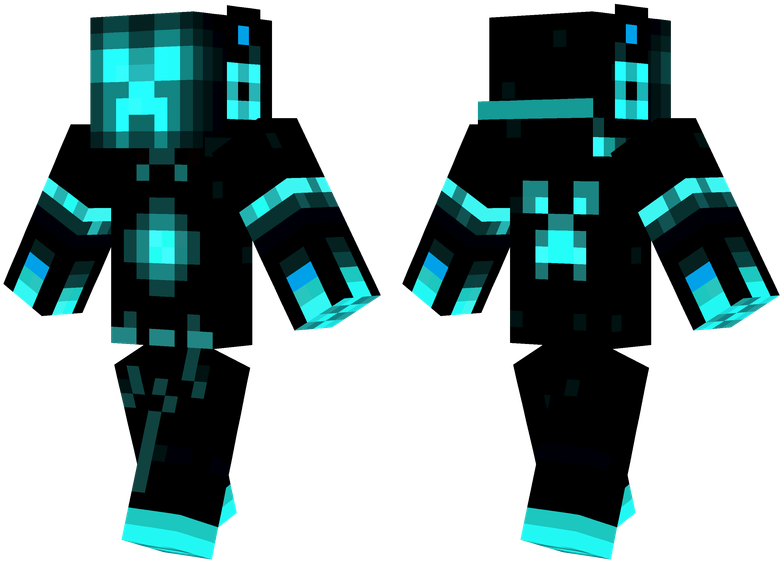 Tron Creeper - Creeper Skin De Minecraft (804x576), Png Download