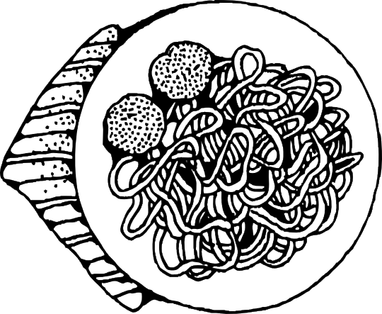 Discover - Spaghetti Clipart Black And White (540x443), Png Download