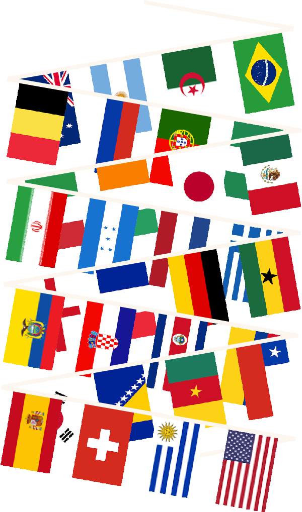World Multi Nation Bunting - Brazil (600x1019), Png Download