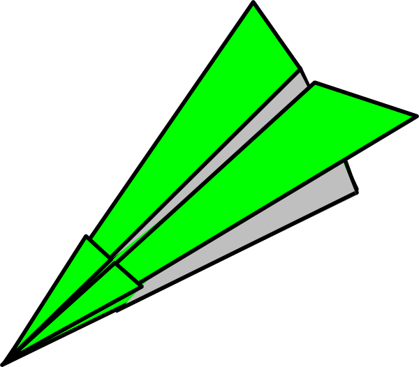 Green Paper Plane Clip Art At Clker - Paper Planes Clip Art (600x526), Png Download
