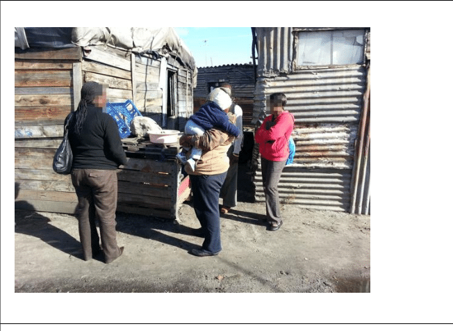 Students With Health Promoter In A Township, Grabouw - Grabouw (652x476), Png Download