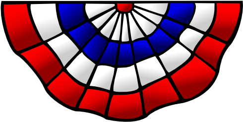 Patriotic Bunting Flag Clip Art Without The - 4th Of July Bunting Clipart (500x250), Png Download
