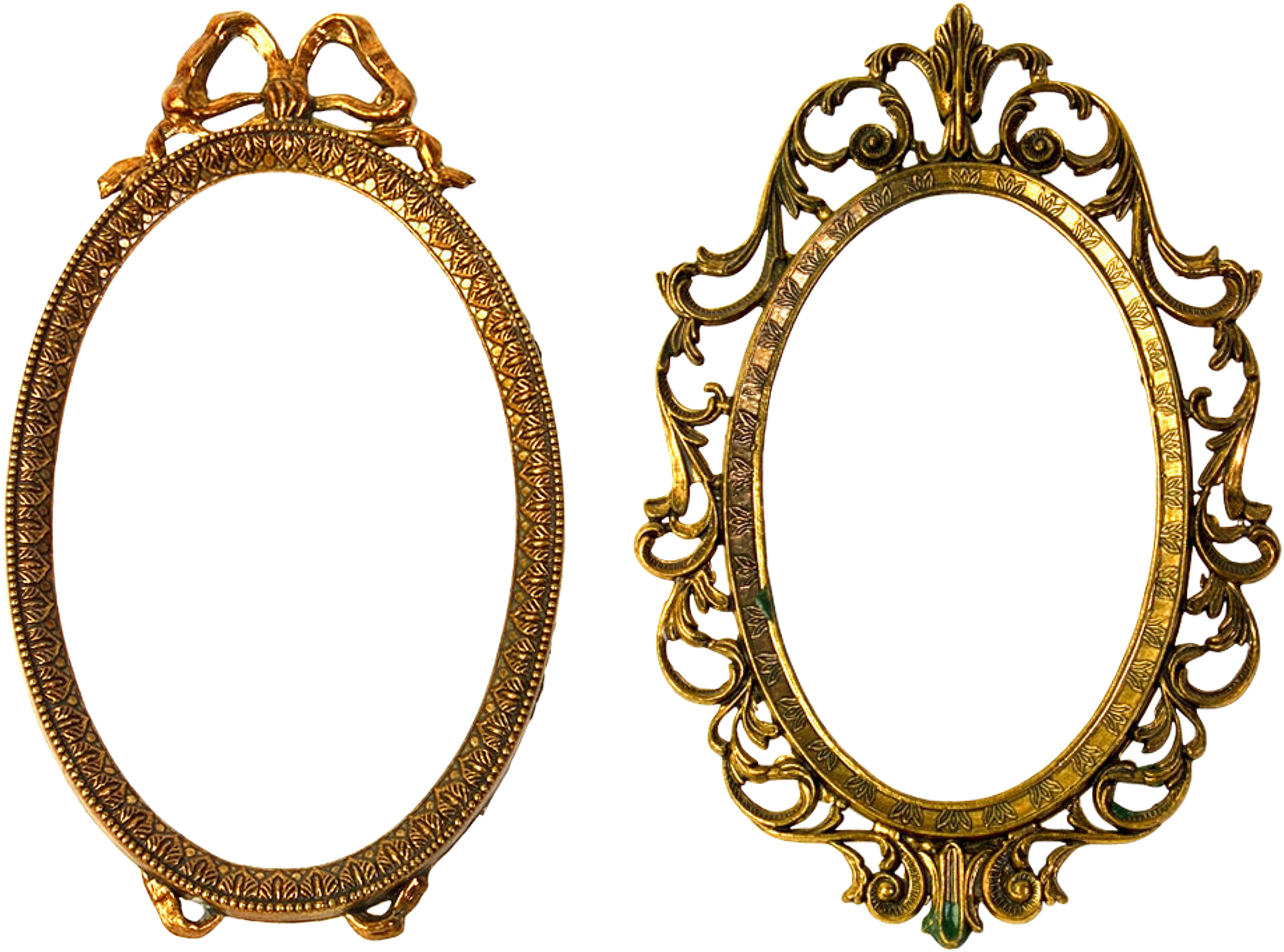 Golden Frame, Round, Texture, Object, Graphical, Hq - Vintage Oval Frame Png (1940x1450), Png Download