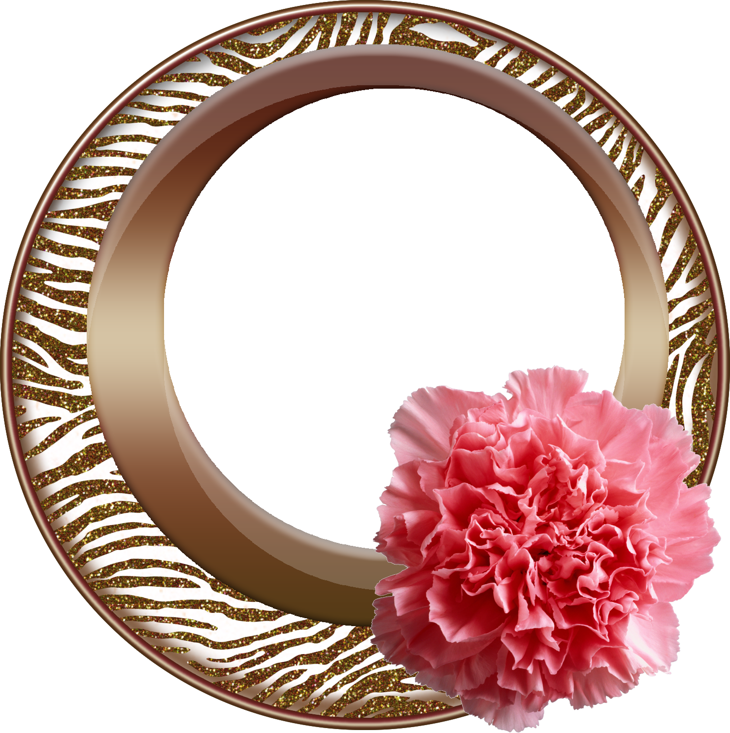 Click To Download Round Copper Round Picture Frame - Florist Message Card Thank You Carnation (1482x1488), Png Download