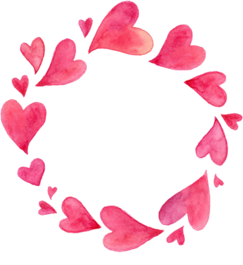 Hearts Heart Borders Frames Round Frame Border Love - Love Watercolor Frames (1011x1036), Png Download