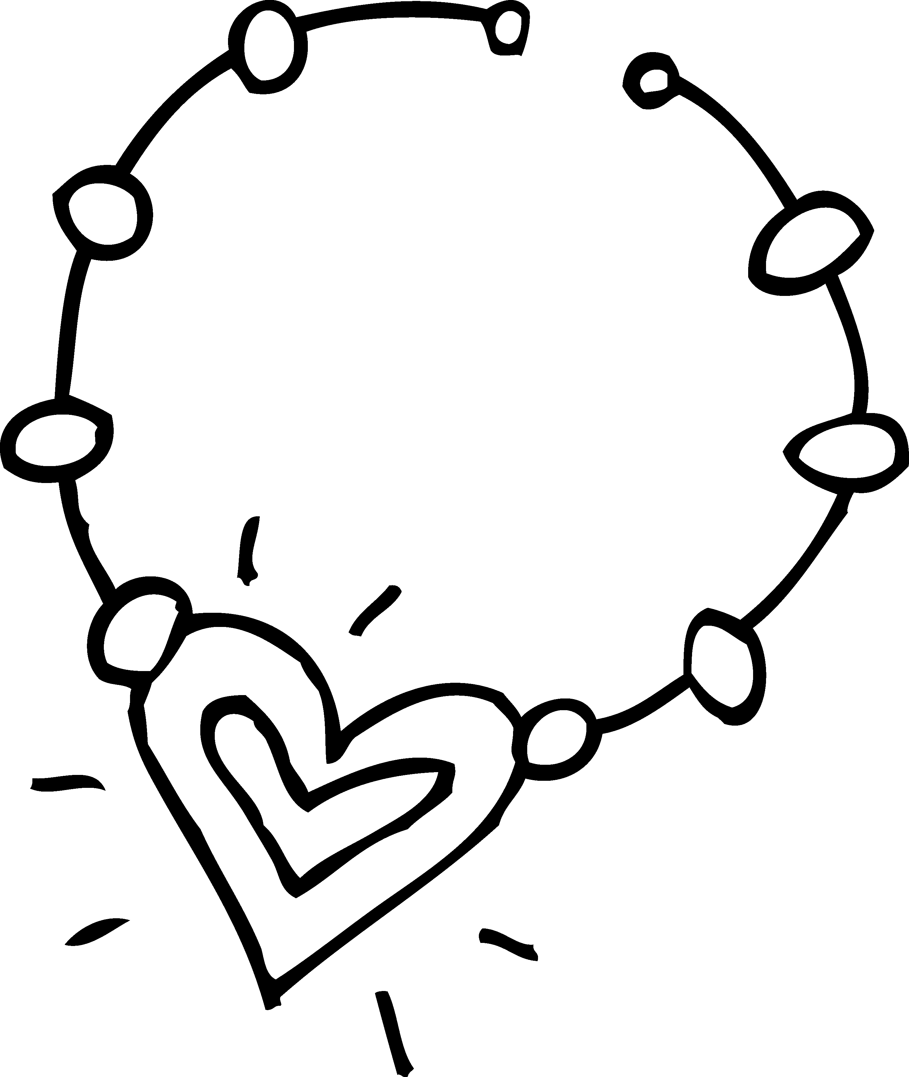 Diamond Necklace With Pearl Png Clipart - Necklace Black And White (2950x3494), Png Download