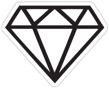 Clipart Black And White Library Diamond By Maestro - Diamond Outline Tattoo (375x360), Png Download