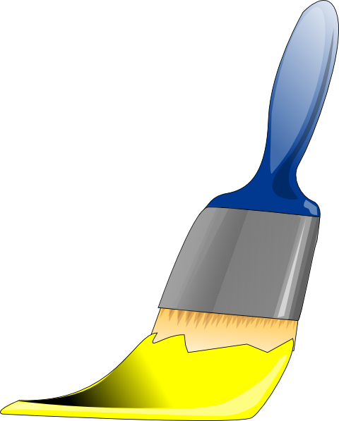 Paint Brush Clipart Yellow - Yellow Paint Brush Clipart (480x597), Png Download