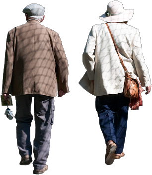 Ancianos Caminando Png (378x389), Png Download