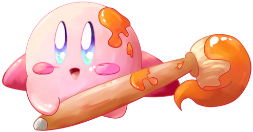 Paintbrush Clipart Png - Kirby And The Rainbow Curse (604x350), Png Download