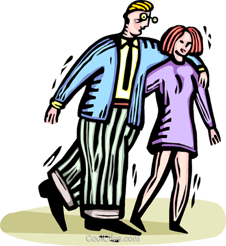 Couple Walking Arm In Arm Royalty Free Vector Clip - Women Chatting (440x480), Png Download